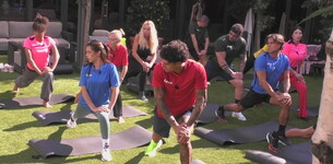 Andreas guida l'allenamento dei VIP